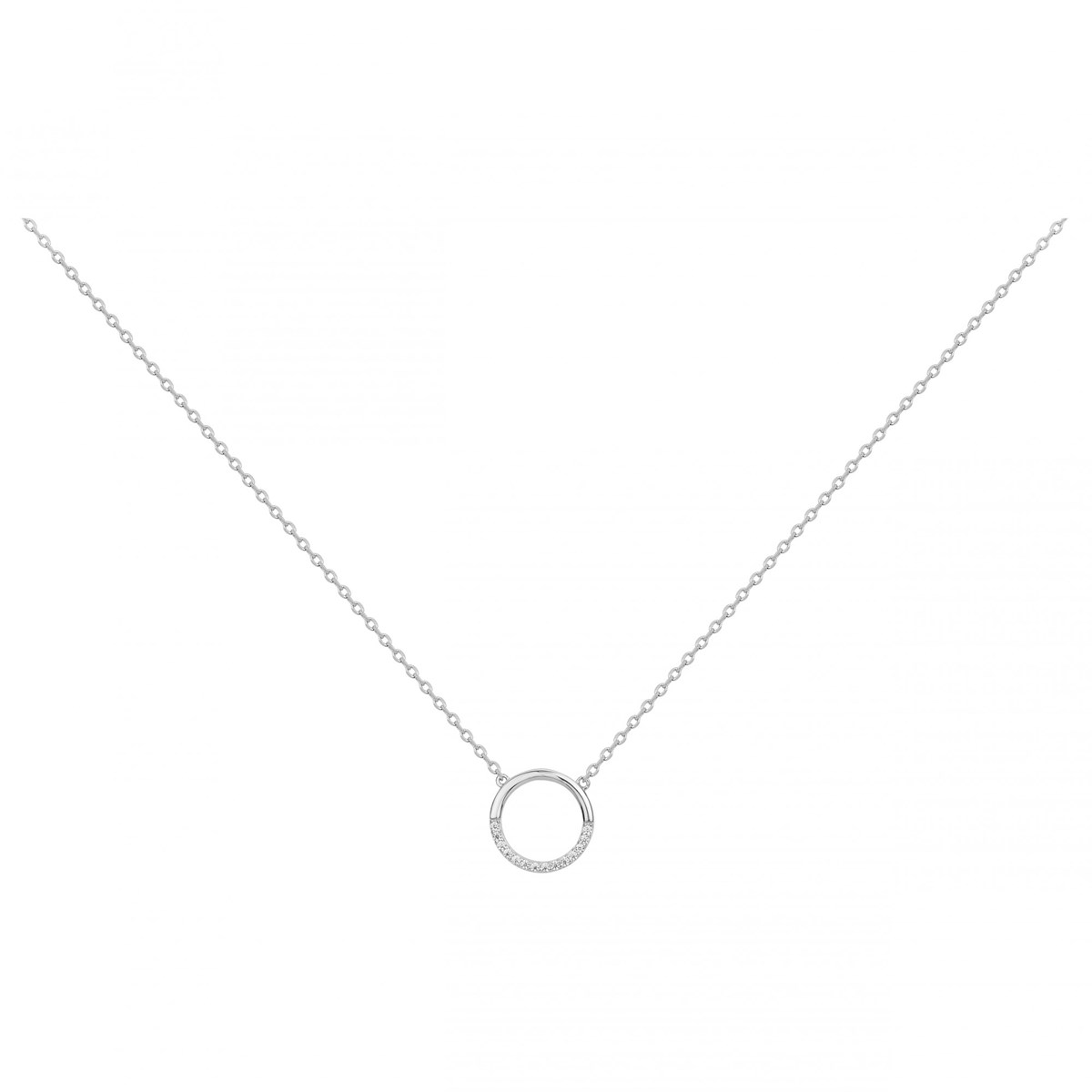 Collier mono-motif en Argent avec oxyde de zirconium blanc
