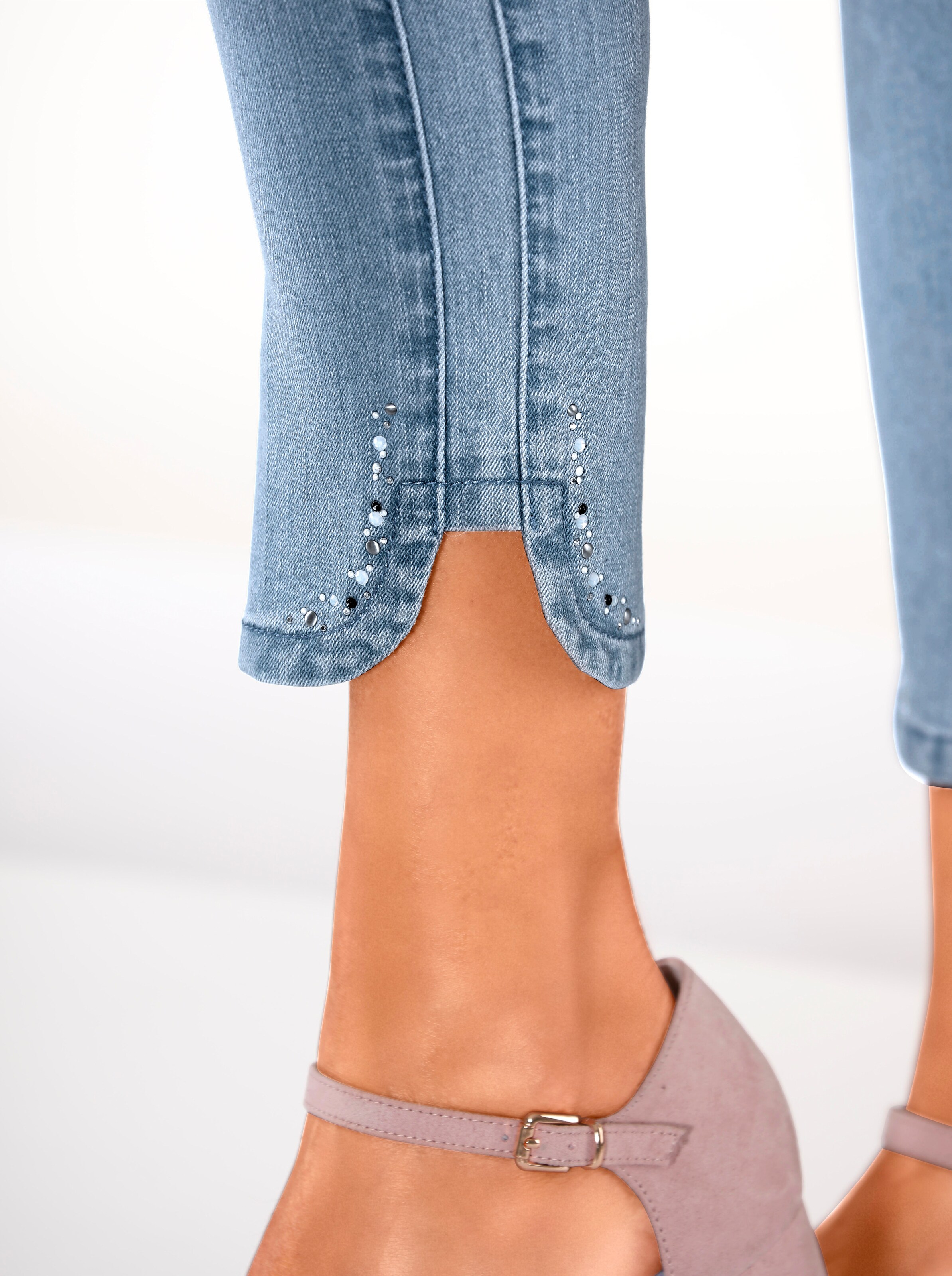 7/8-Jeans in blue-bleached