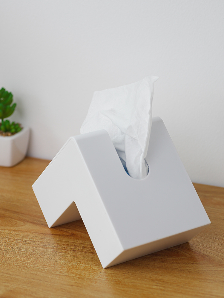 (135x135mm) Ecken Taschentuch Spender Home Nastuch Dispenser Rechtwinklige Kosmetik Tuch Aufbewahrungs Box - Weiss