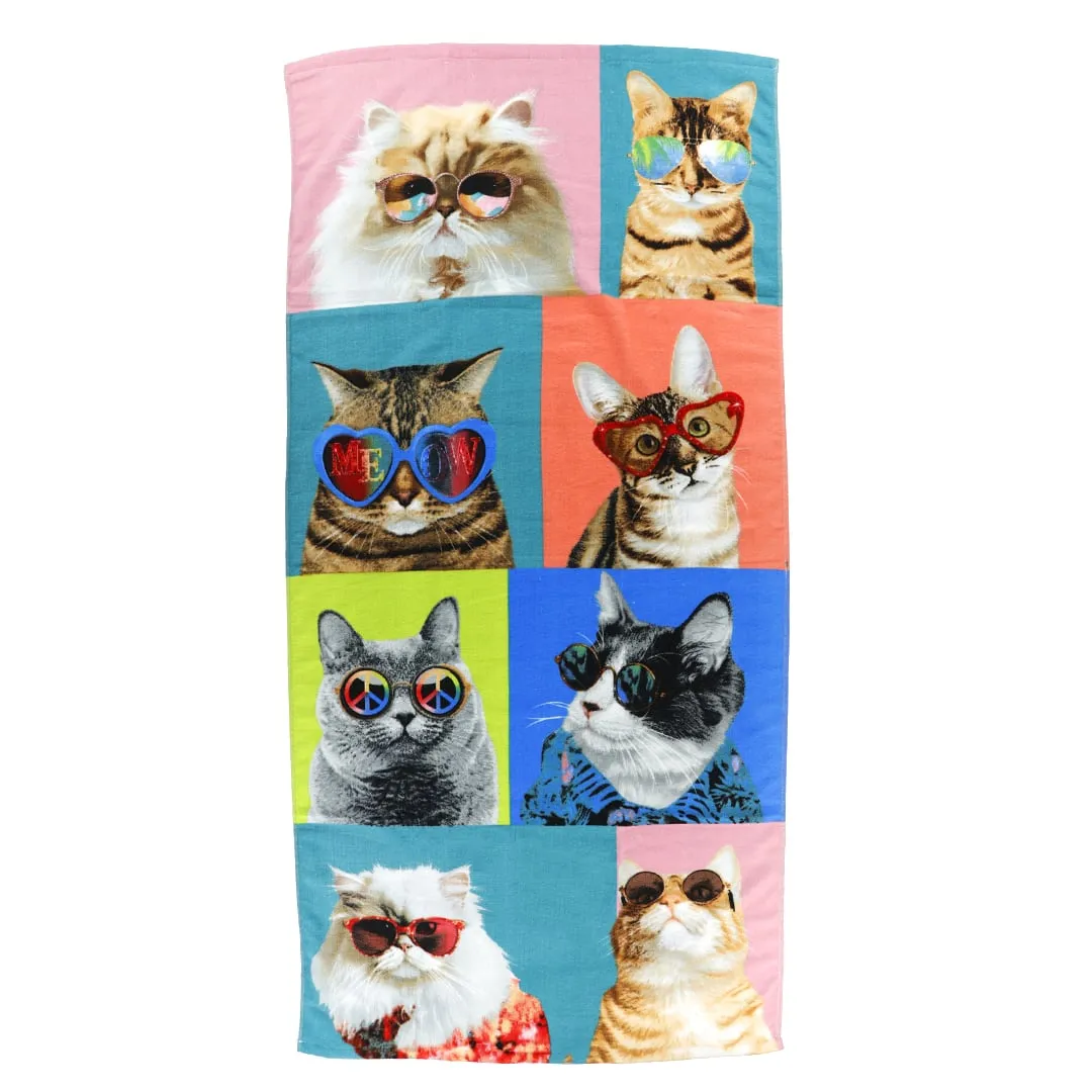 Clément - Équipement Serviette de Plage - Chats Sympas