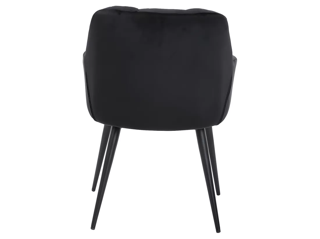 Lot de 6 chaises avec accoudoirs - Velours et métal - Noir - PEGA de PASCAL MORABITO