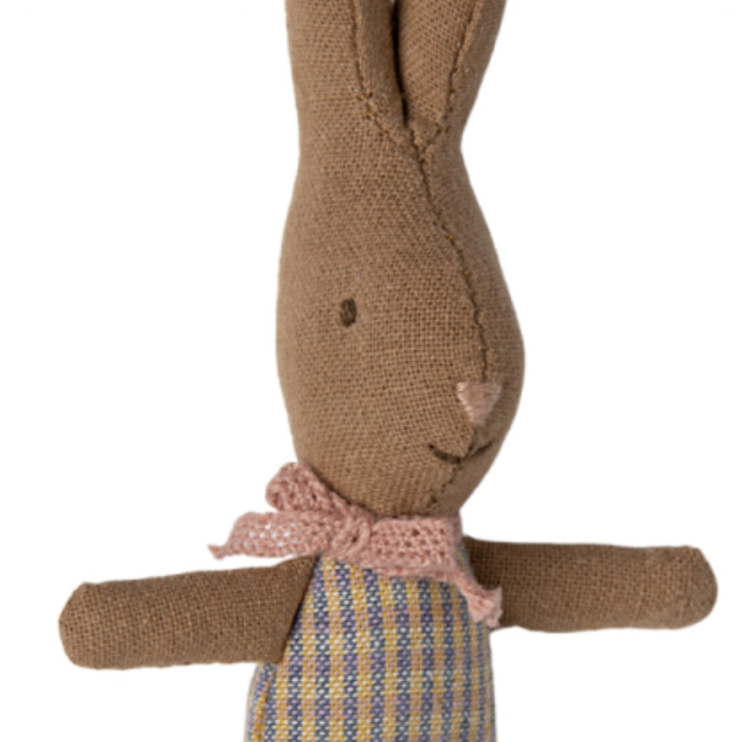Maileg knuffelkonijn - my - rose blue check - 11 cm