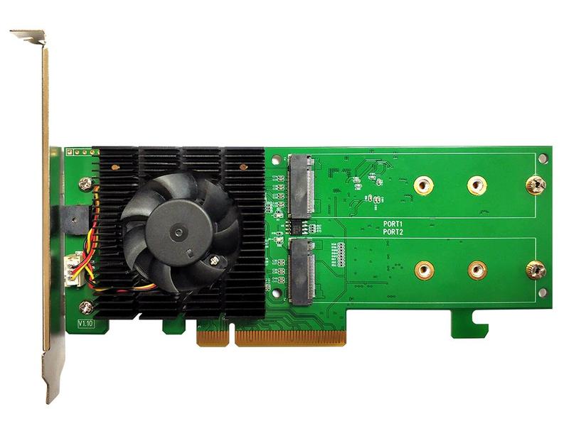Highpoint RAID-Controller SSD7202 2x M.2 NVMEx4v3, PCI-Ex8 Highpoint SSD7202 Low-Profile bootfähiger NVMe-RAID-Controller