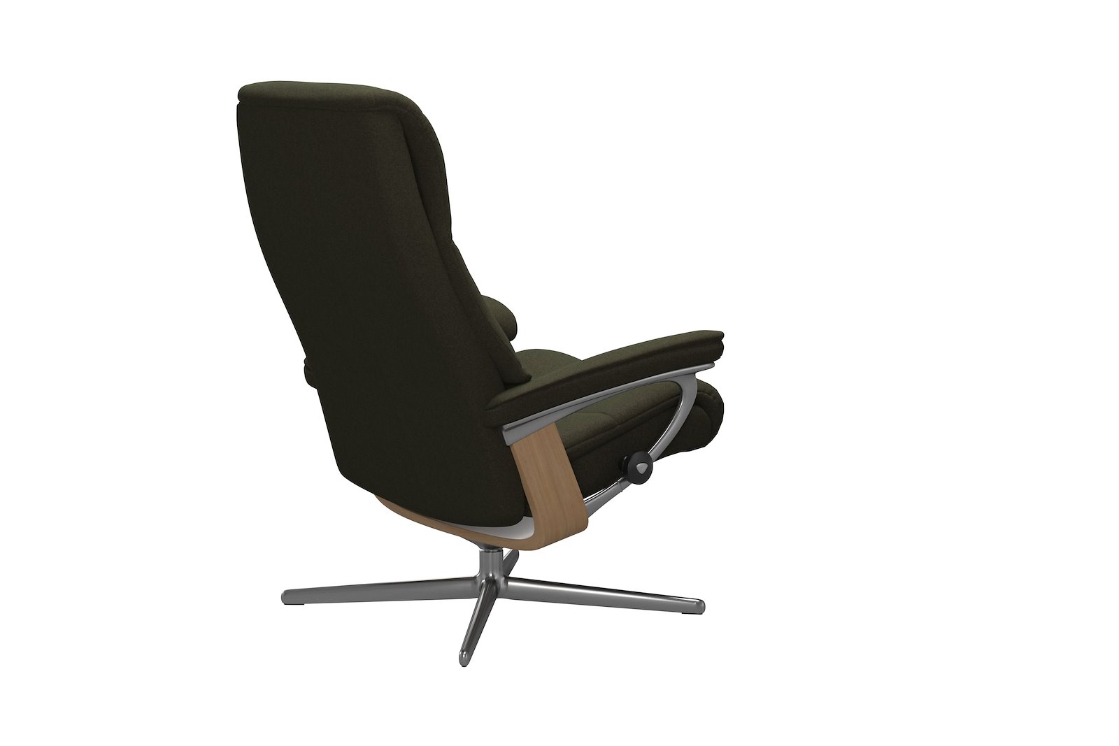 View lenestol Tekstil Calido Green – Cross understell – Alu – Eik  - Medium