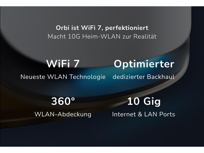 Netgear Mesh-System Orbi 970 RBE972S-100EUS 2er Set, Weiss Quad-Band WiFi 7 Mesh System, 27Gbps