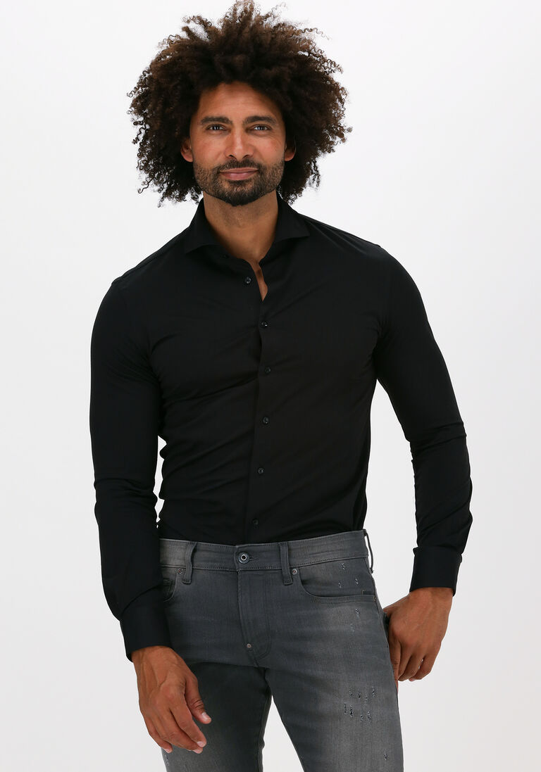 PROFUOMO zwarte profuomo casual overhemd japanese knitted
