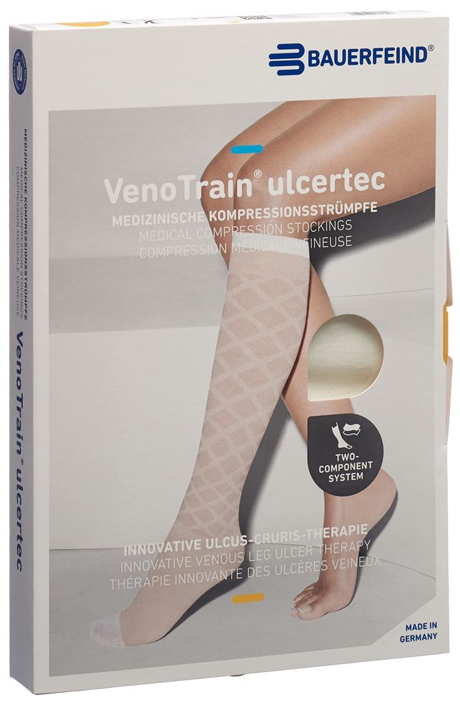 Bauerfeind VenoTrain Ulcertec Unterstrumpf Strong AD<br>1 Stück, M, normal/short geschlossene Fussspitze weiss