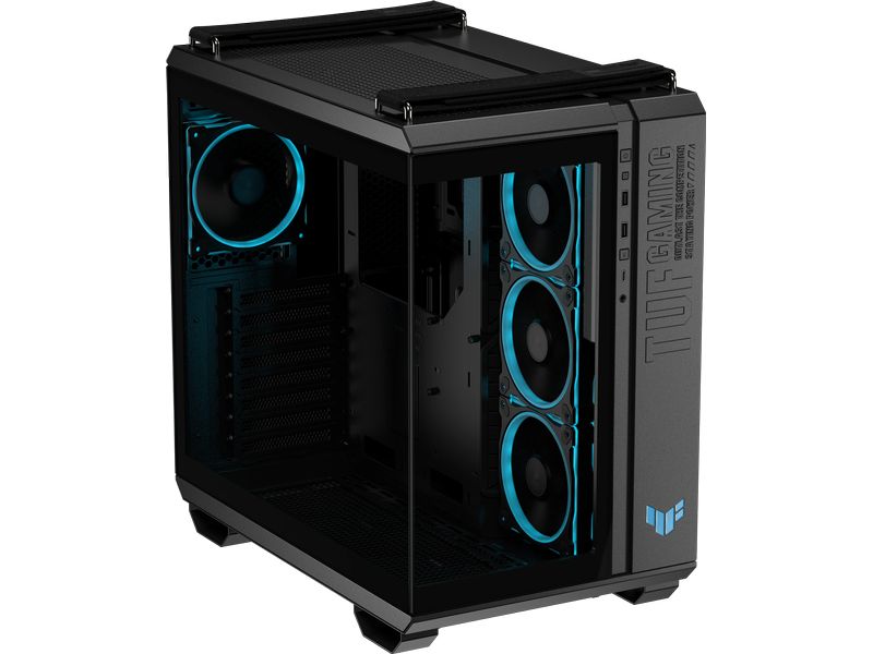 ASUS PC-Gehäuse TUF GAMING GT502 Horizon TG ARGB Schwarz Leistungsstarkes Midi-Tower-Gehäuse mit modularem Dual-Chamber-Design