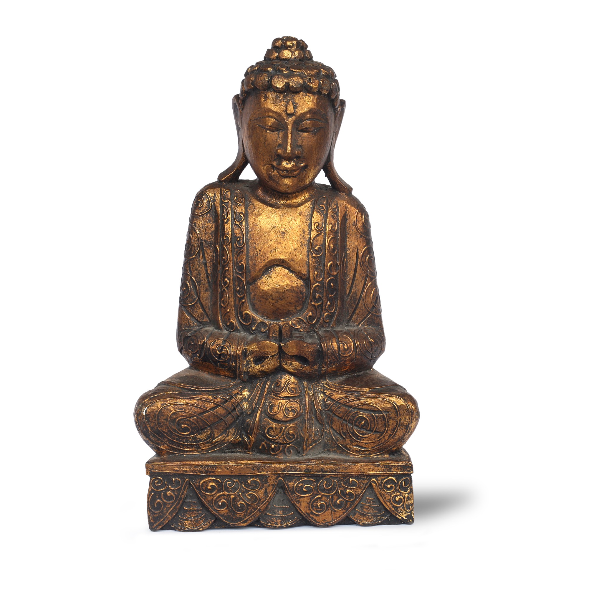 Figur 'Buddha sitzend', vintage gold, H 55 cm, B 30 cm, L 20 cm von fischer's lagerhaus