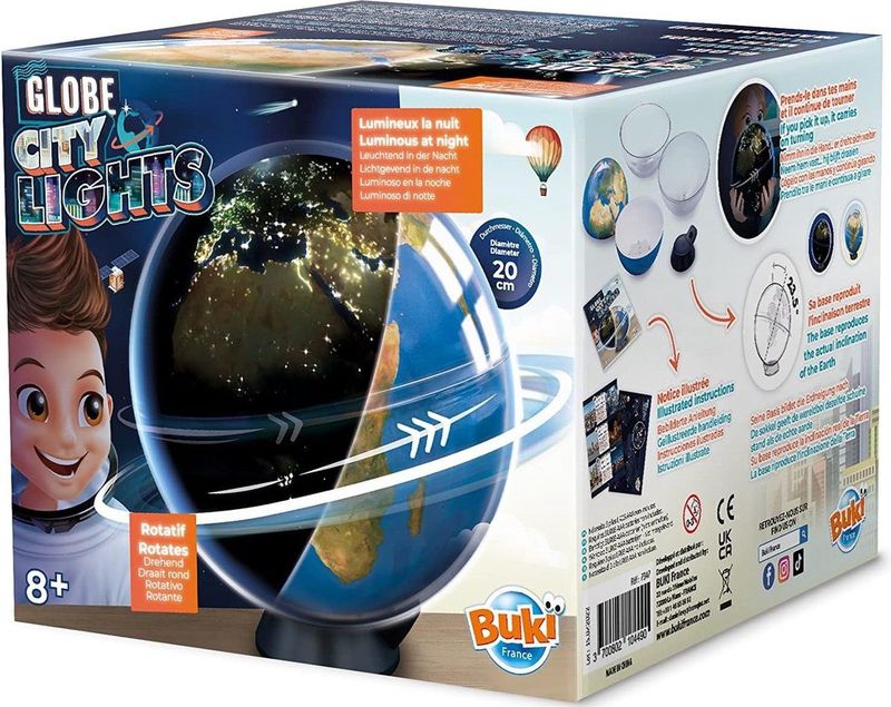 Wereldbol - Lichtgevend - Diameter 20 cm - Inclusief Handleiding