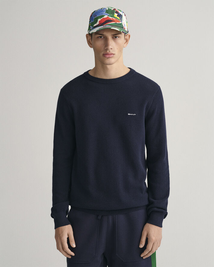 Gant COTTON PIQUE C-NECK Evening blue