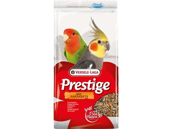 Versele-Laga Big Parakeets 1kg, Frø, 1 kg, Parrot, Vitamin D3, Yellow millet 33.5%, shelled oats 13%, red millet 10%, kardi 8%, canary seed 6%, strip