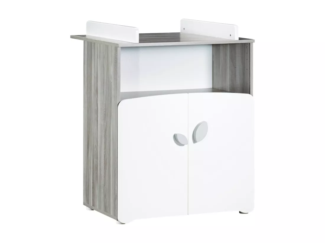 Chambre trio lit, Commode à langer et Armoire en bois blanc