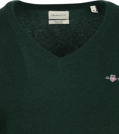 Gant Pullover V-Hals Woolblend Donkergroen 8050274-374 kopen