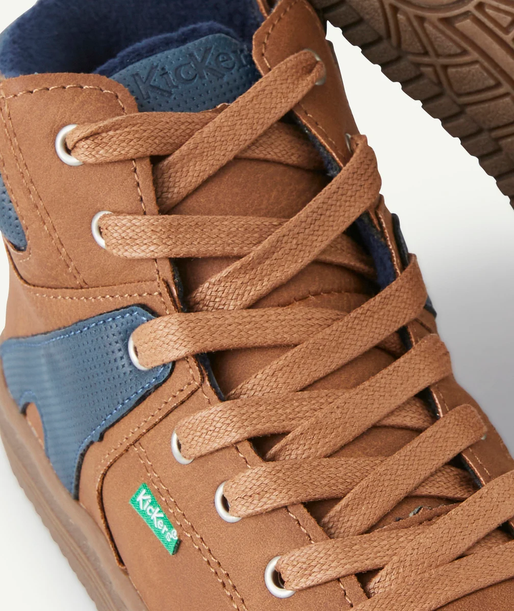 KICKERSBASKETS HAUTES LOWELL GARÇON CAMEL BLEU