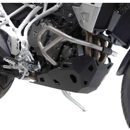Sabot moteur SW-MOTECH ALUMINIUM - montage avec crashbar Triumph - Noir
