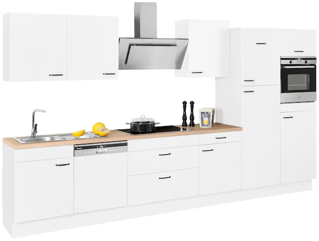 OPTIFIT Küchenzeile »Elga« Premium-Küche, Soft-Close-Funktion, grossen Vollauszügen, Breite 390 cm