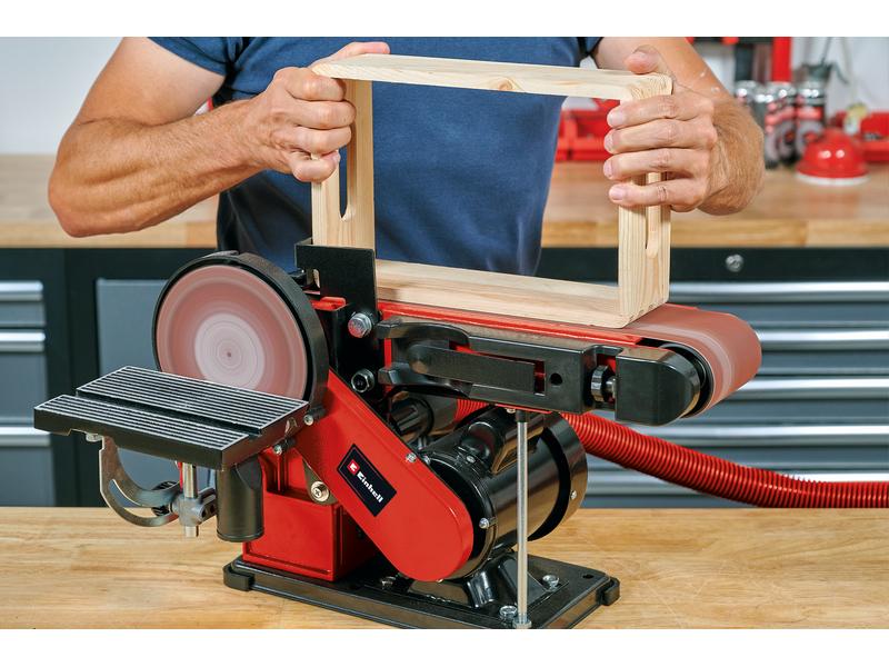 Einhell Band-Tellerschleifer TC-US380 Stand-Band-Tellerschleifer mit neig- und schwenkbarer Alutisch