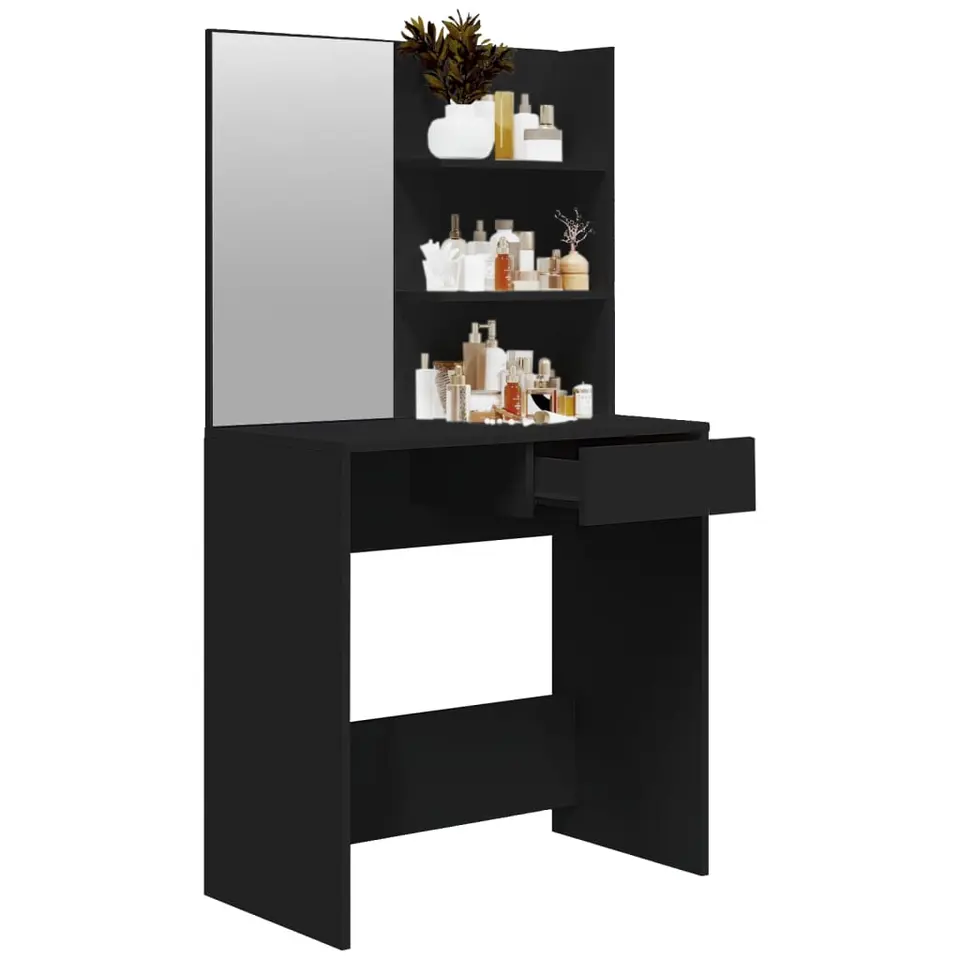 vidaXL - Kaptafel - Zwart - Bewerkt hout