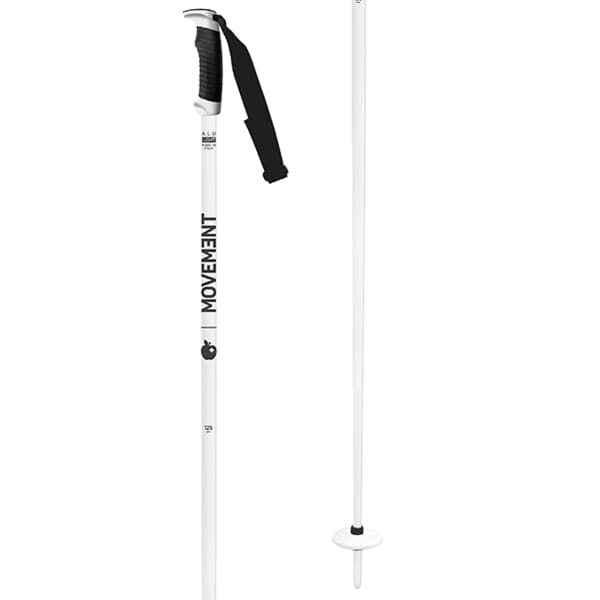 Bâton de ski MOVEMENT BRANDED ALU POLES WHITE