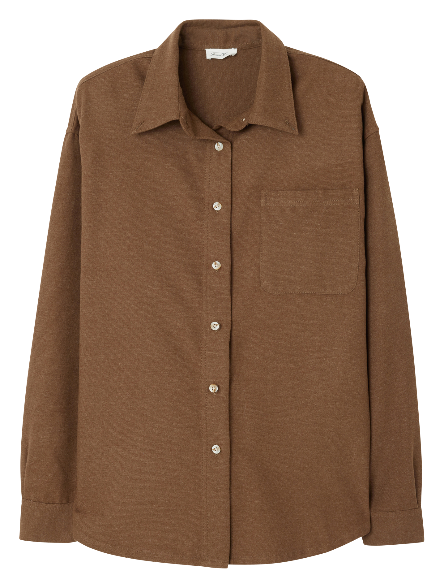 DAKOTA - Chemise oversize col classique en coton mélangé | Marron