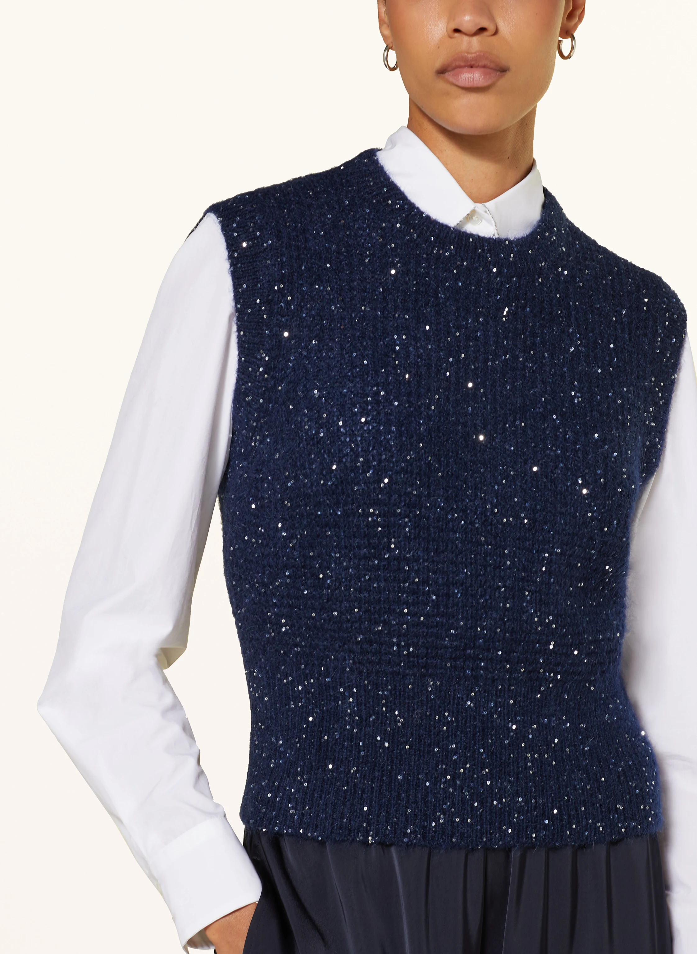 FABIANA FILIPPI Pullunder mit Mohair und Pailletten