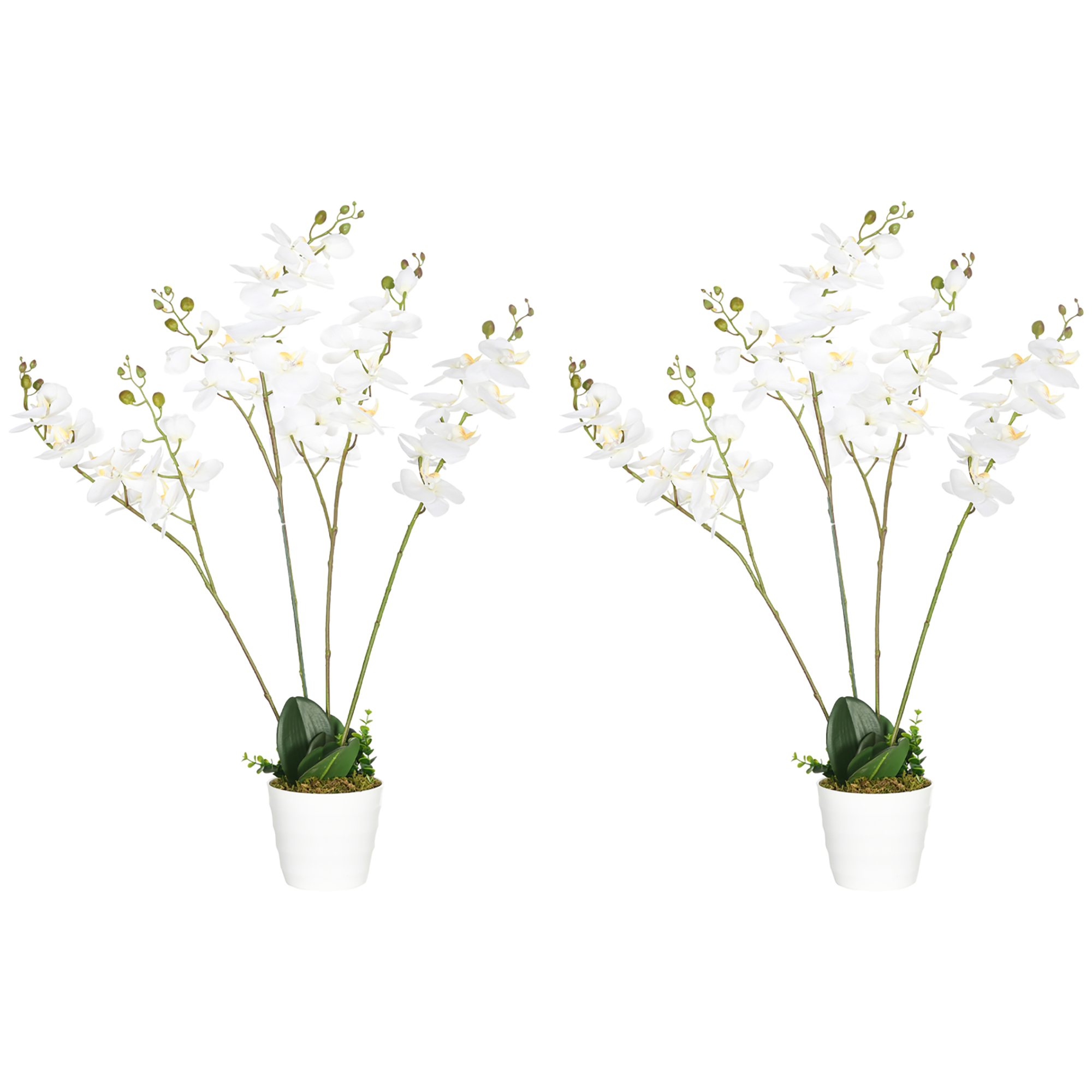 HOMCOM Phalaenopsis branca artificial