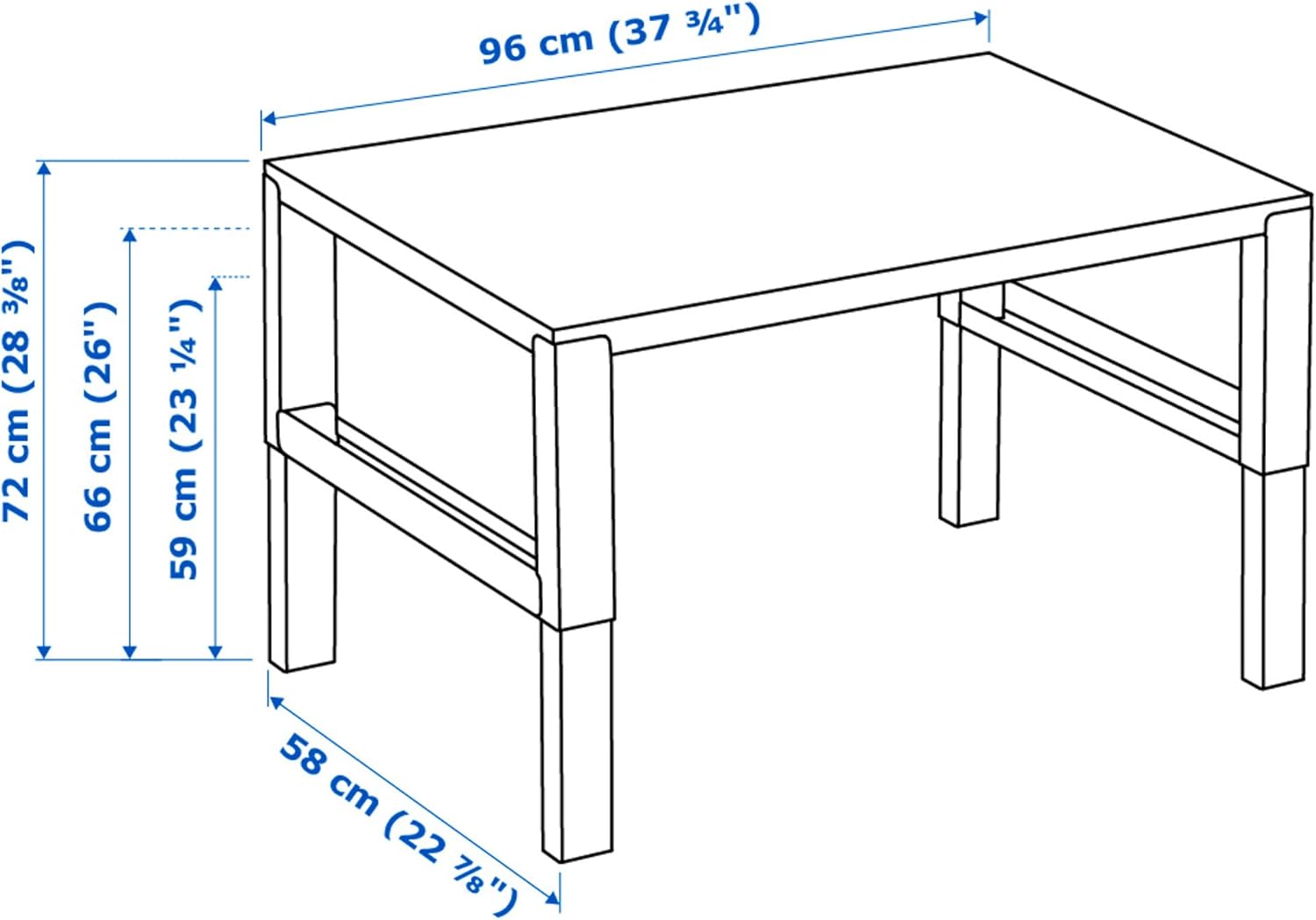 IKEA PÅHL Schreibtisch, 96 x 58 cm, Weiß