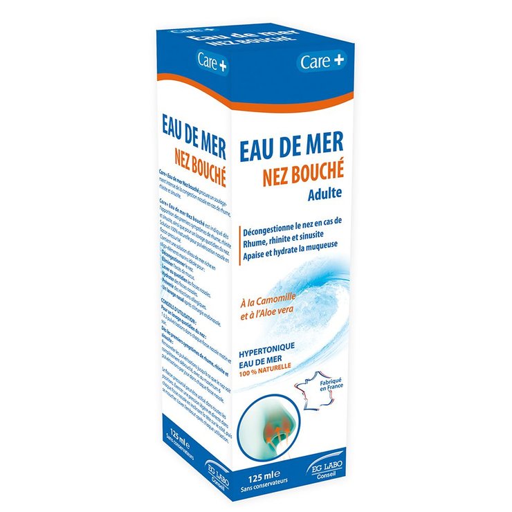 Eau De Mer Nez bouché Hypertonique Camomille et Aloe Vera 125 ml Care+