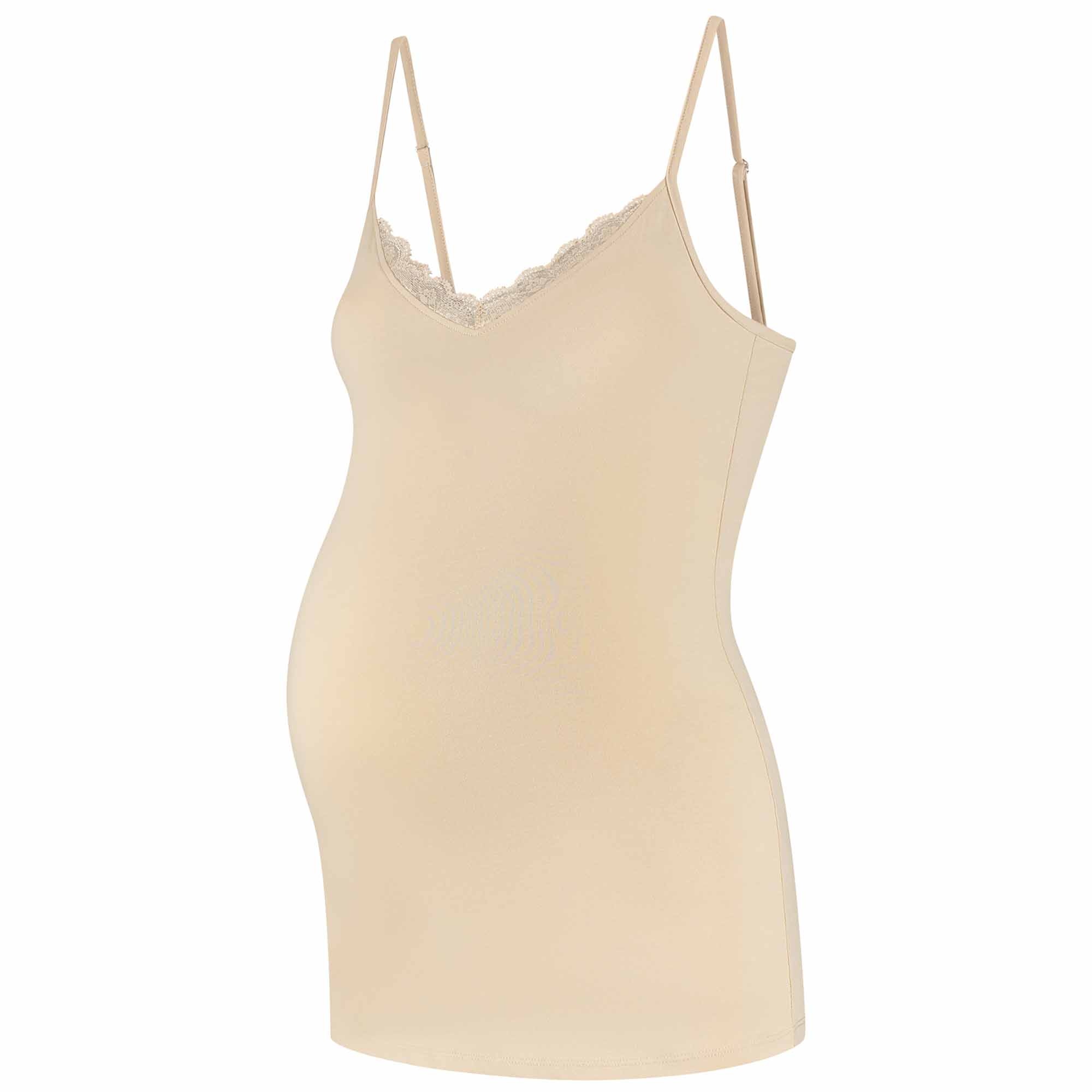 Prénatal zwangerschapstop spaghettibandjes  beige