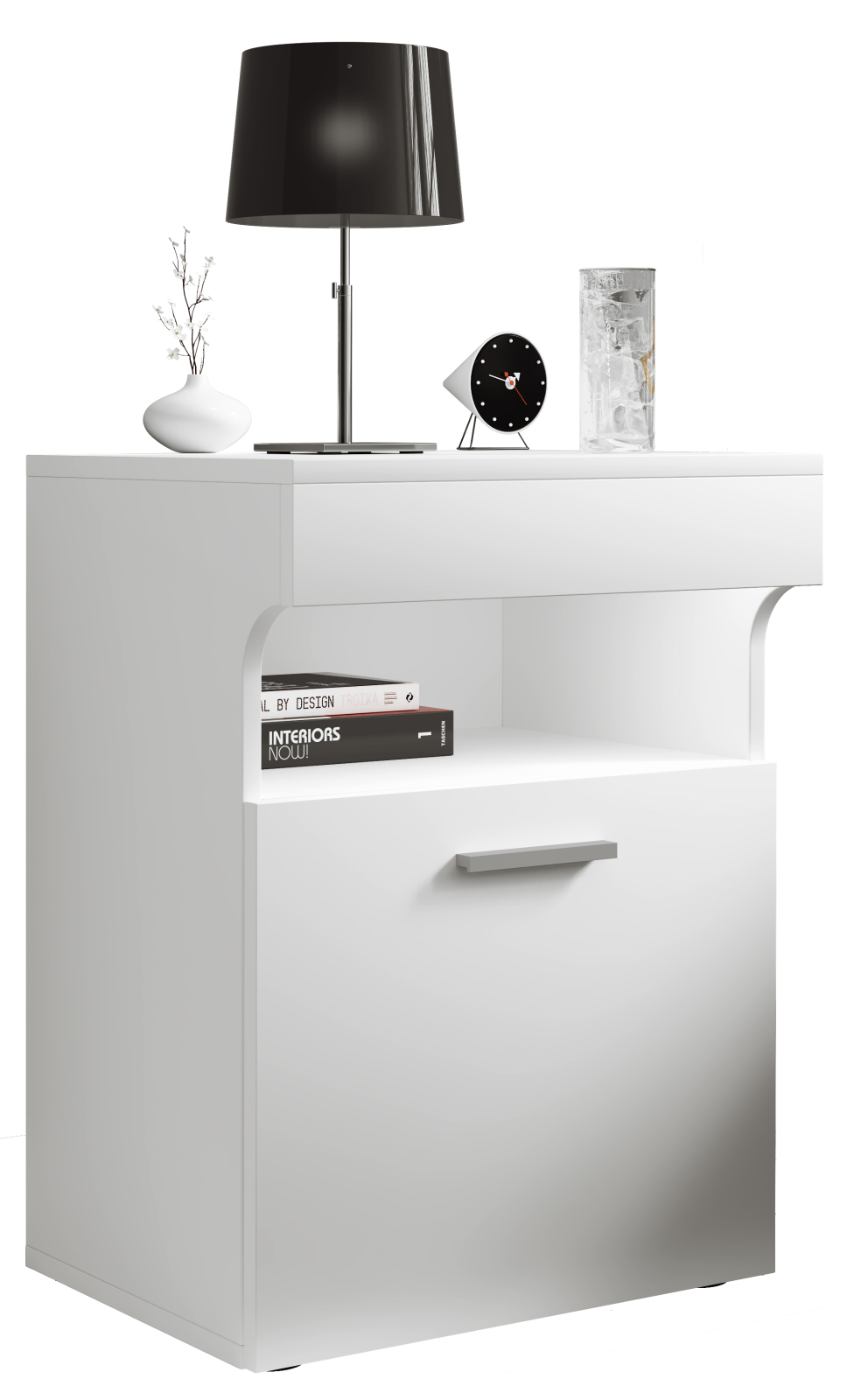 Nachttisch SLEPAL M - weiß - eine Tür - 45 cm
