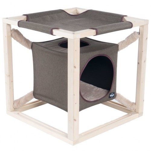 Cama tipo rede Catcube para gatos, marrom