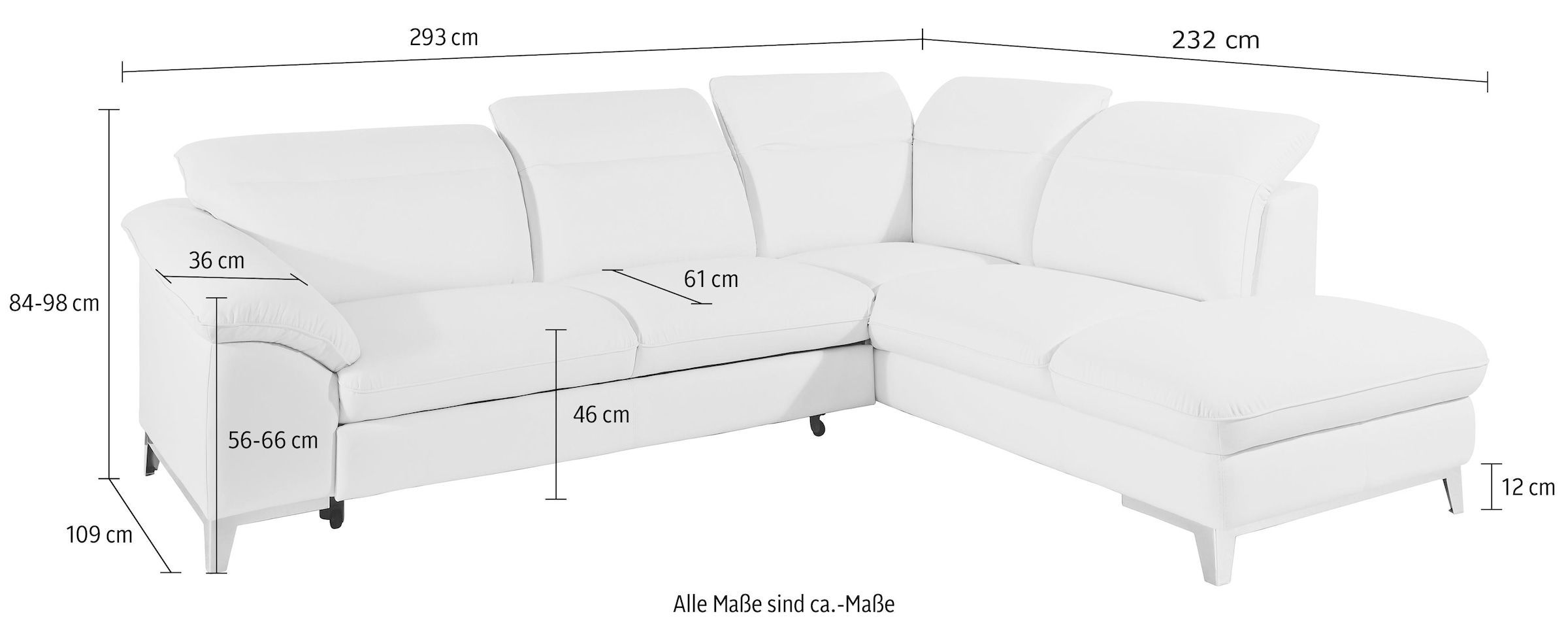 COTTA Ecksofa »Teresa L-Form« mit Kopfteilverstellung, wahlweise mit Bettfunktion