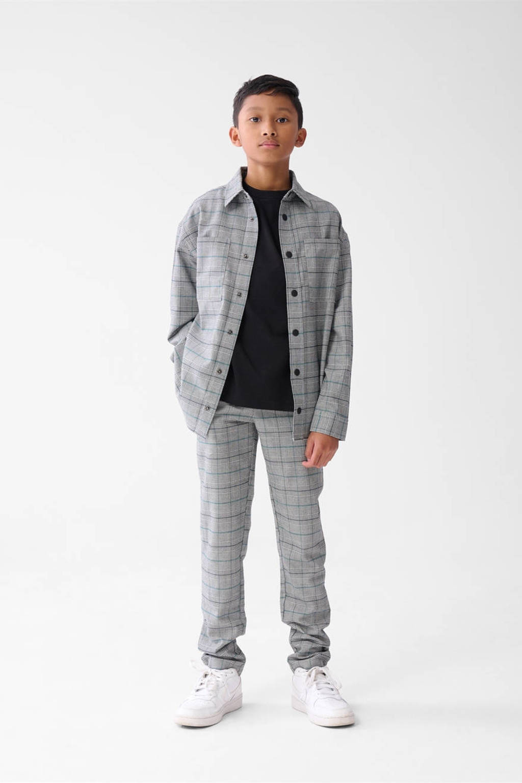 Shoeby regular casual broek grijs