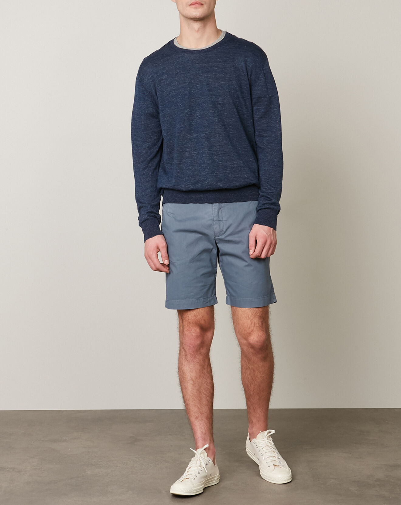 Hartford Pull en Lin & Coton Crew bleu