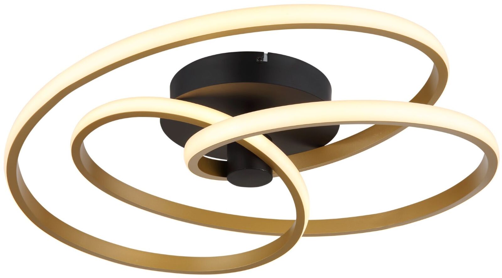 LED-Deckenleuchte - schwarz matt - gold - Ø 50 cm