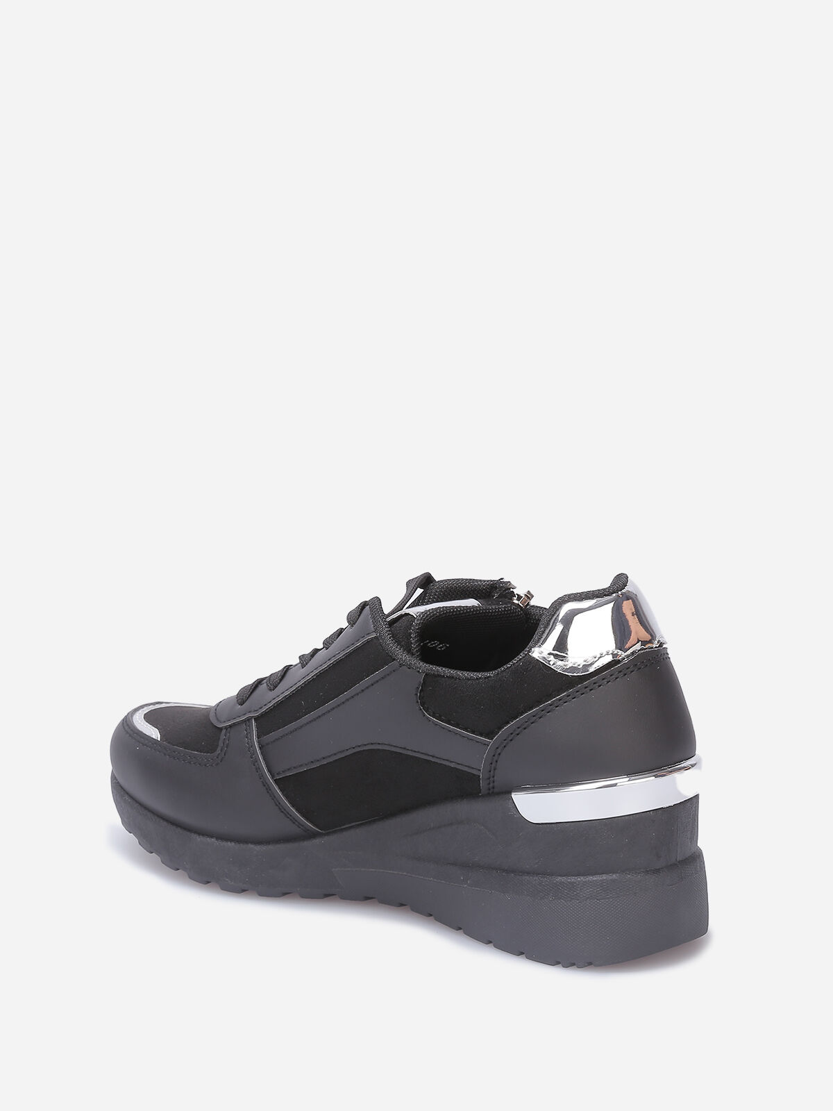 Baskets compensées et bi-matières- Noir