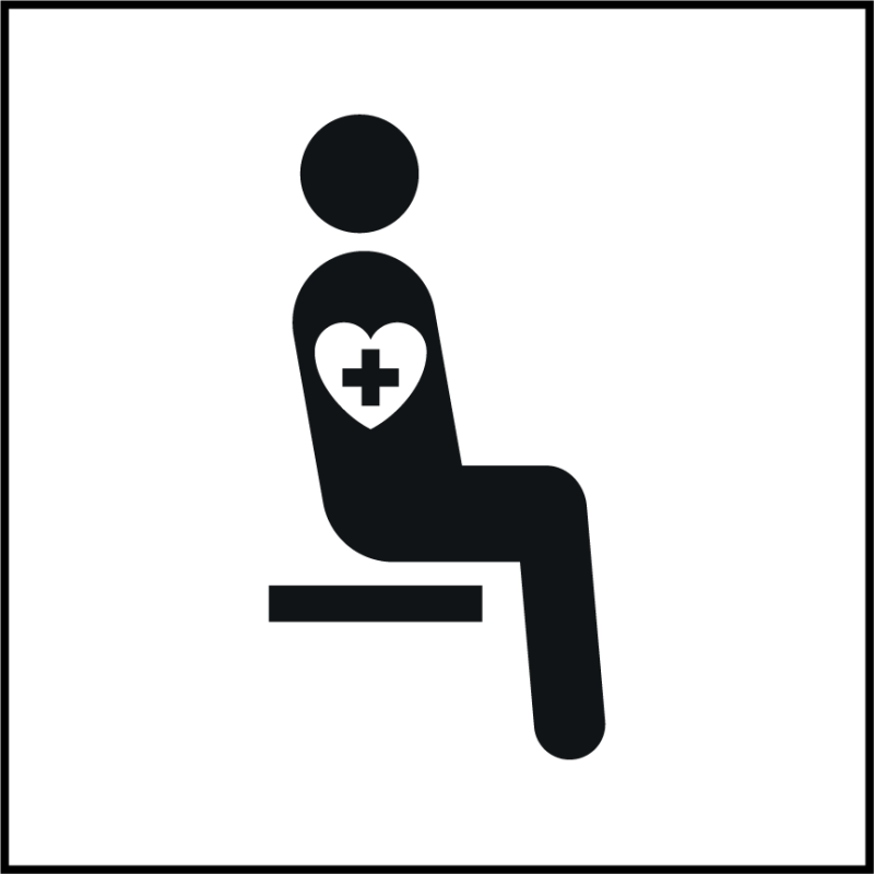 Pictogramme PI TF 024 - Siège prioritaire pour personnes souffrant de troubles graves - ISO 7001 en Gravoply