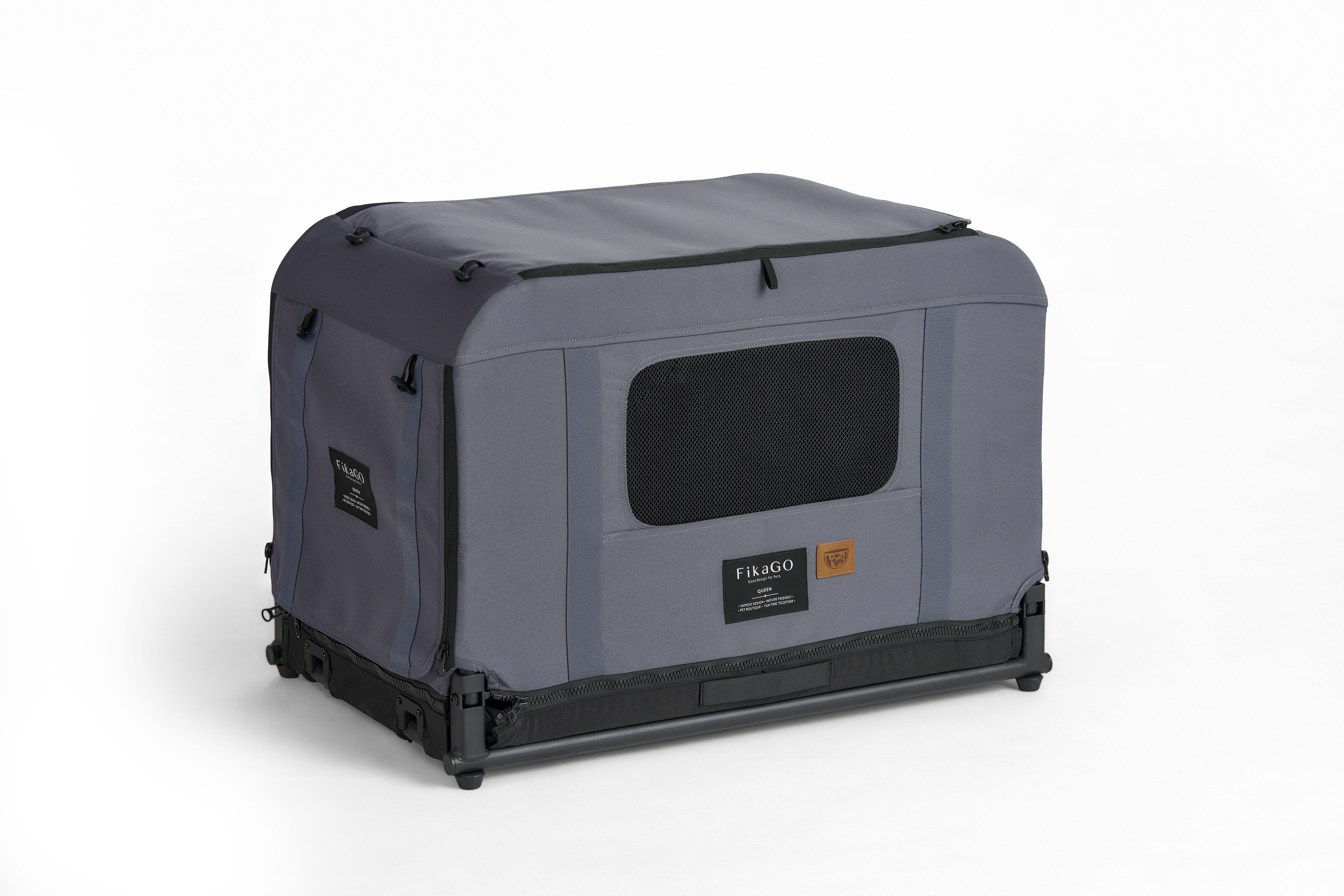 Fikago Queen - tot 30 kg - Hondenbench - Grijs - 50x71x45 cm