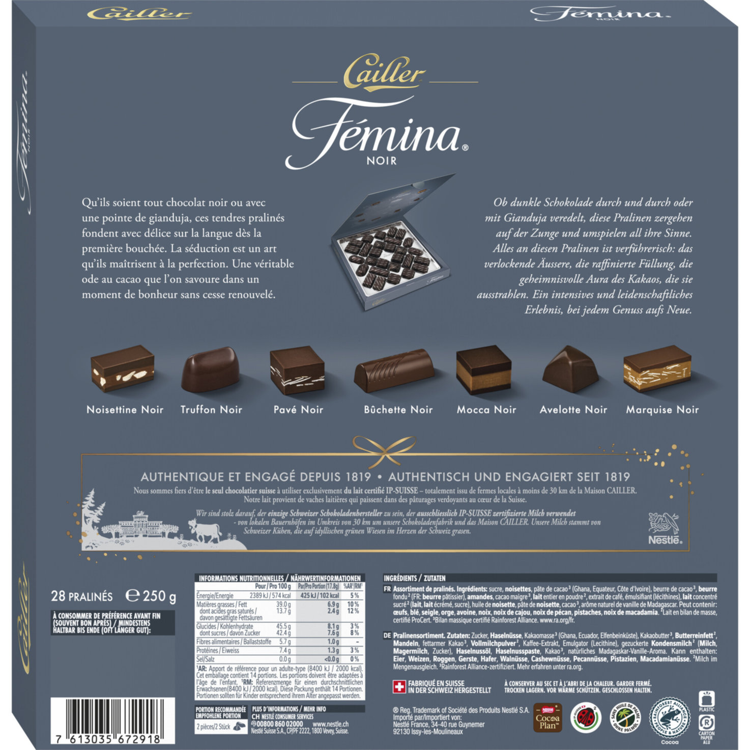 Cailler Fémina dunkel Pralinen
