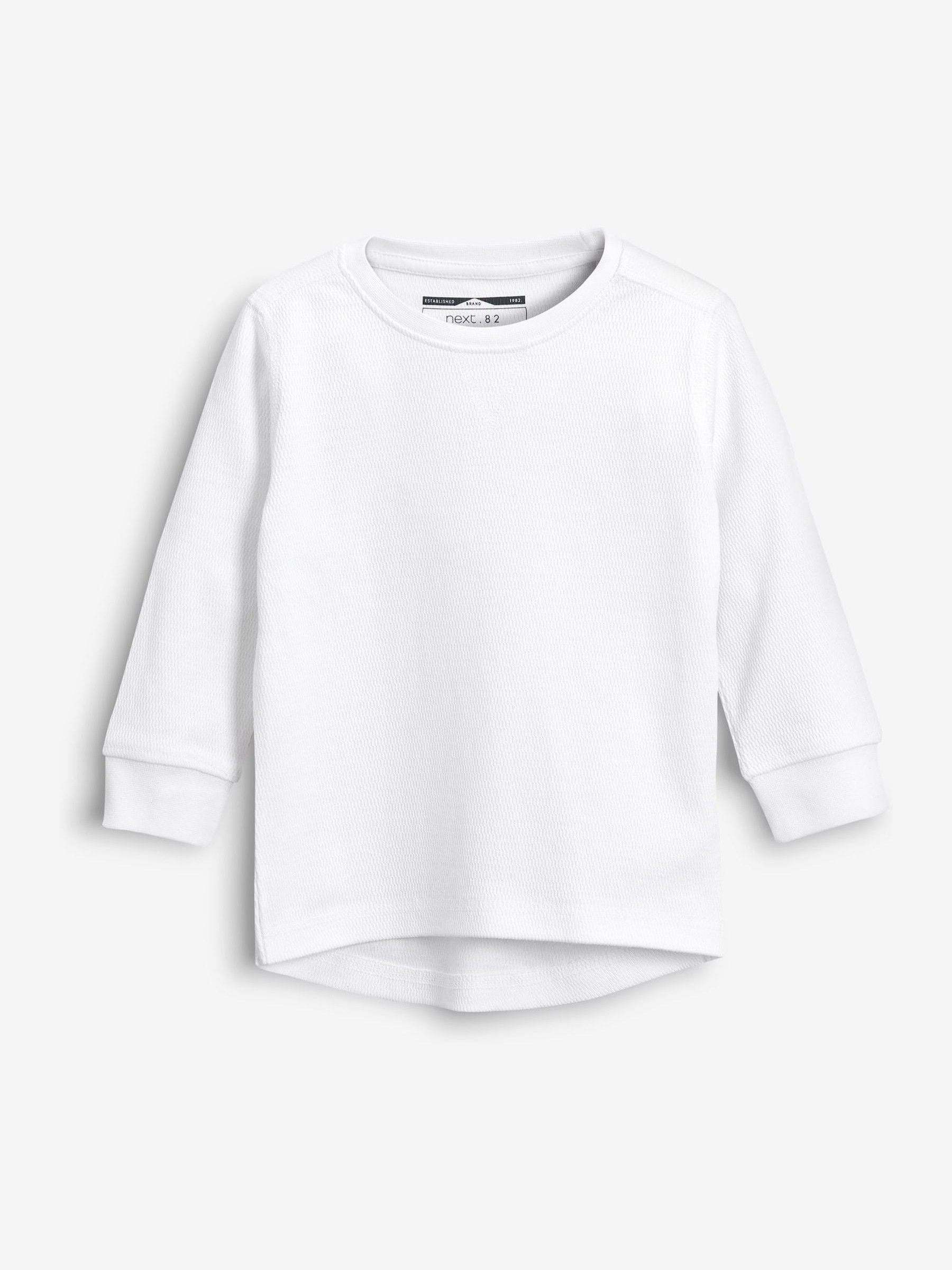 Zwart/wit - Set van 3 T-shirts met lange mouwen en textuur (3mnd-7jr)