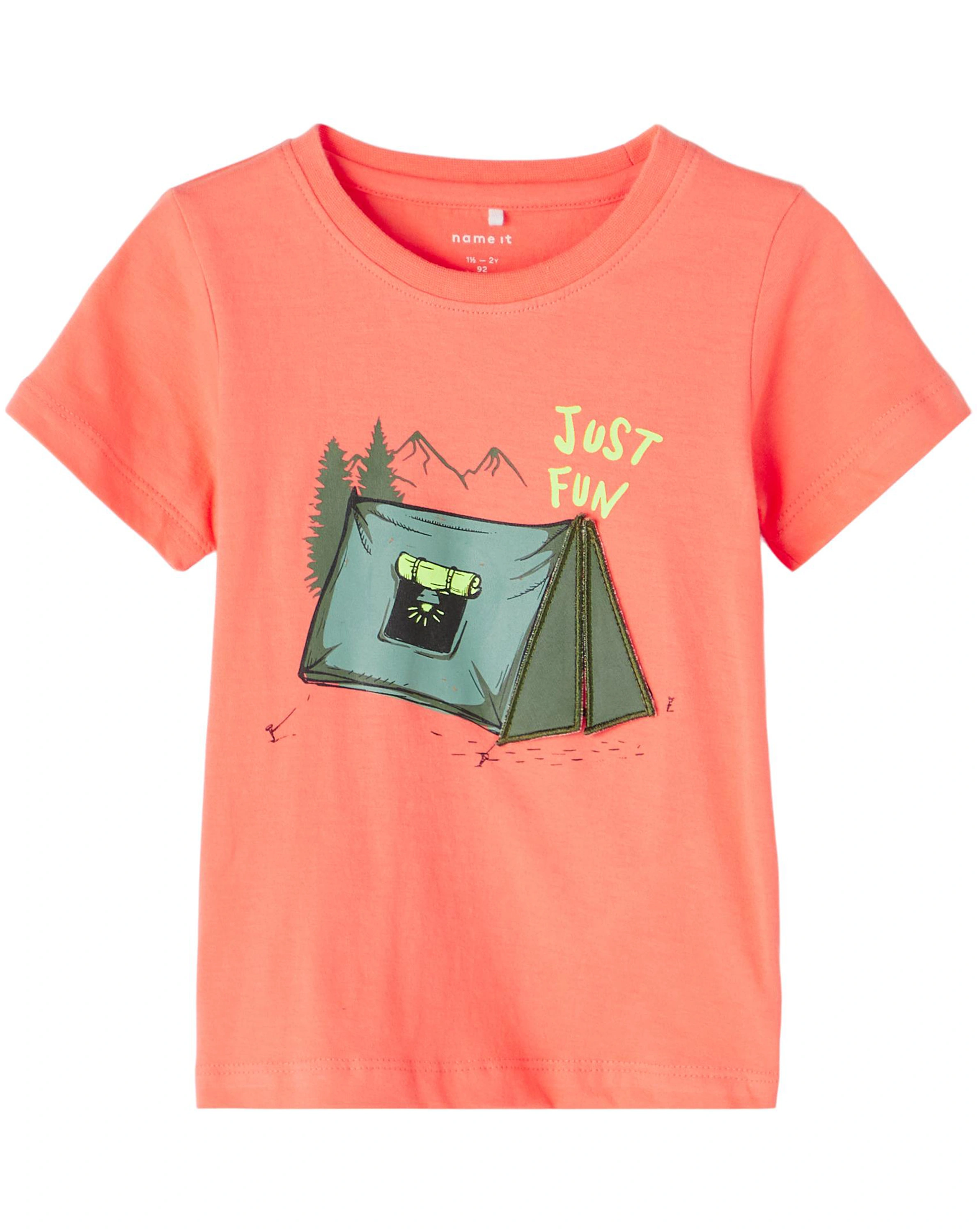 T-Shirt NMMDIDRIK JUST FUN in peach echo