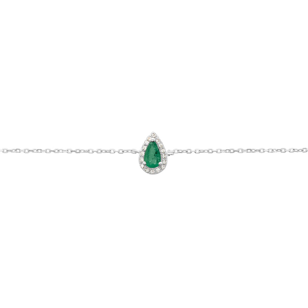 Bracelet Juliettina Or Blanc Emeraude Et Diamant