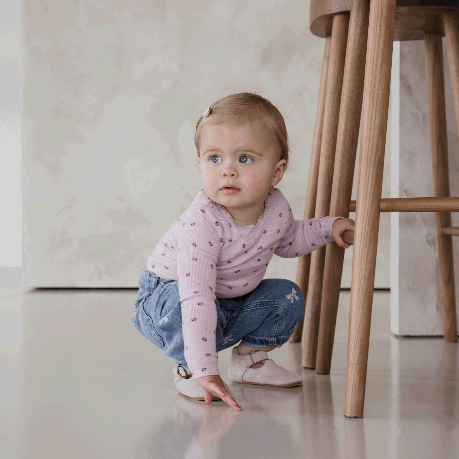 Shoesme roze BABY-PROOF® T-band schoentje Leer | Meisjes schoenen