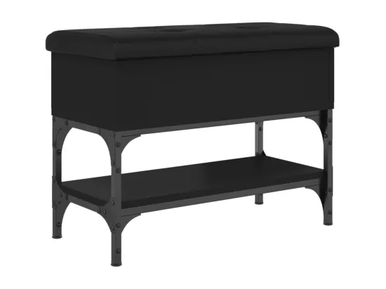Banc à chaussures noir 62x32x45 cm bois d'ingénierie