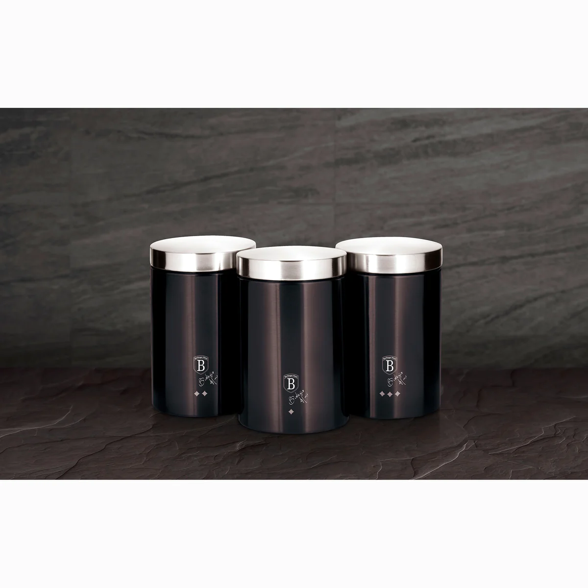 Ensemble Boîte à Pain + 3 Boîtes de Cuisine, Rangement, Acier Inoxydab