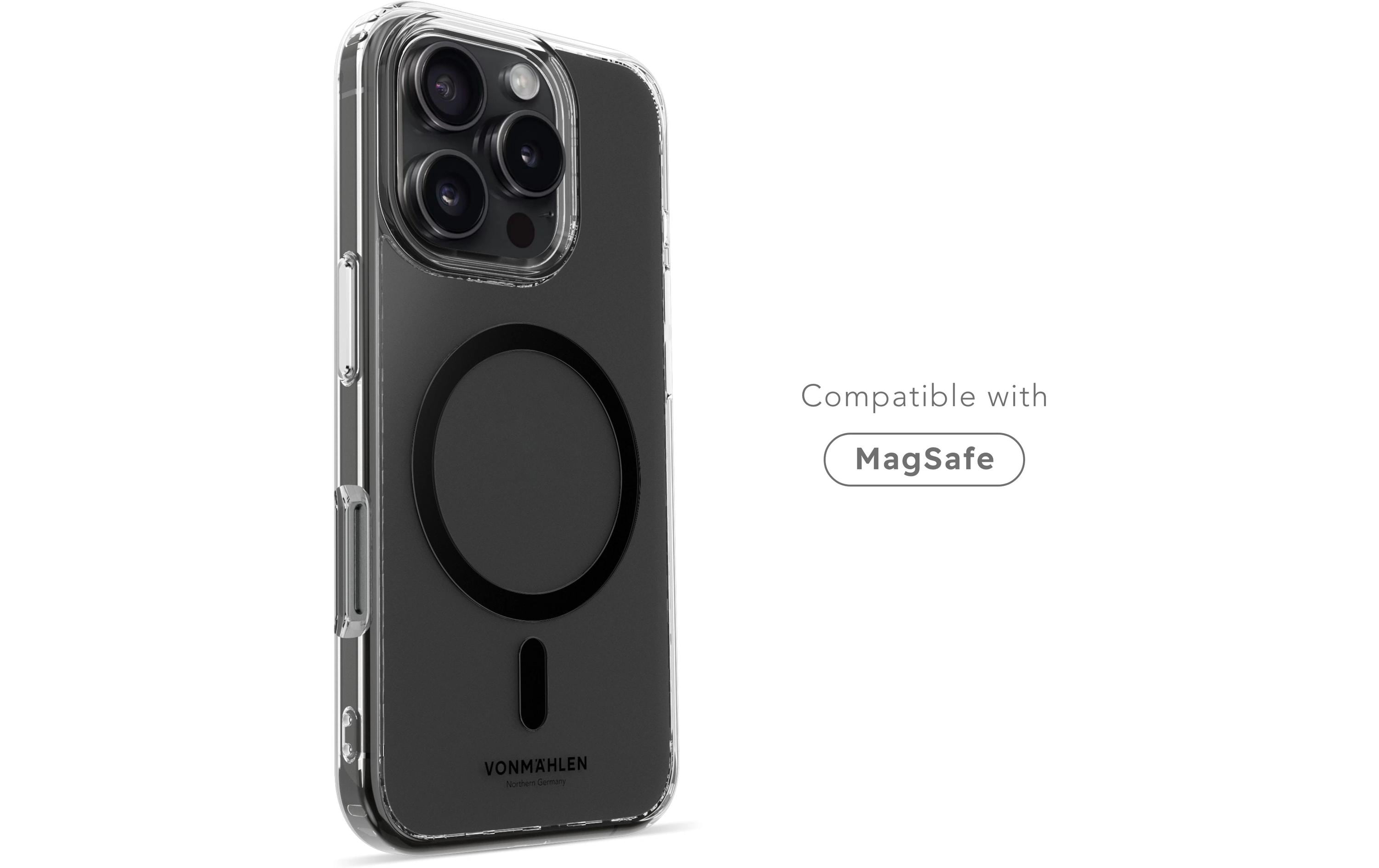 Back Cover Transparent iPhone 16 Pro BlackSilicone Backcover für das Apple iPhone 16 Pro