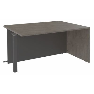 Banque d'accueil Module d'extrémité PMR OLA - L100 x H72,5 x P115 cm - structure carbone, plateau chêne gris