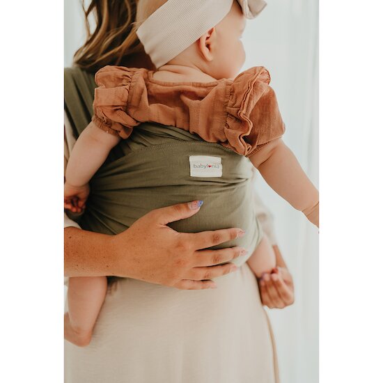 Écharpe de portage extensible Tricot-Slen bambou bio   Khaki        de               Babylonia