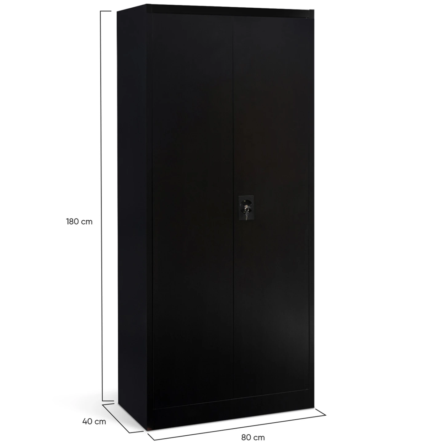 Armoire de bureau 80 x 180 cm 4 étagères modulables 5 niveaux métal noir